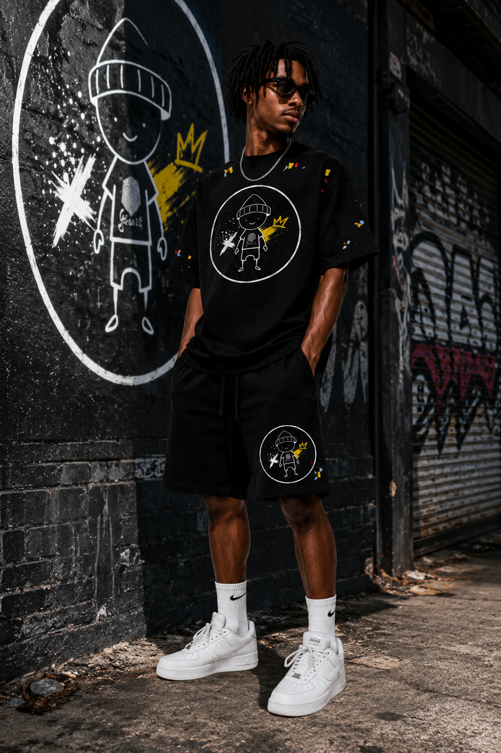 Kool Kid Outlined Heavyweight Fleece Shorts