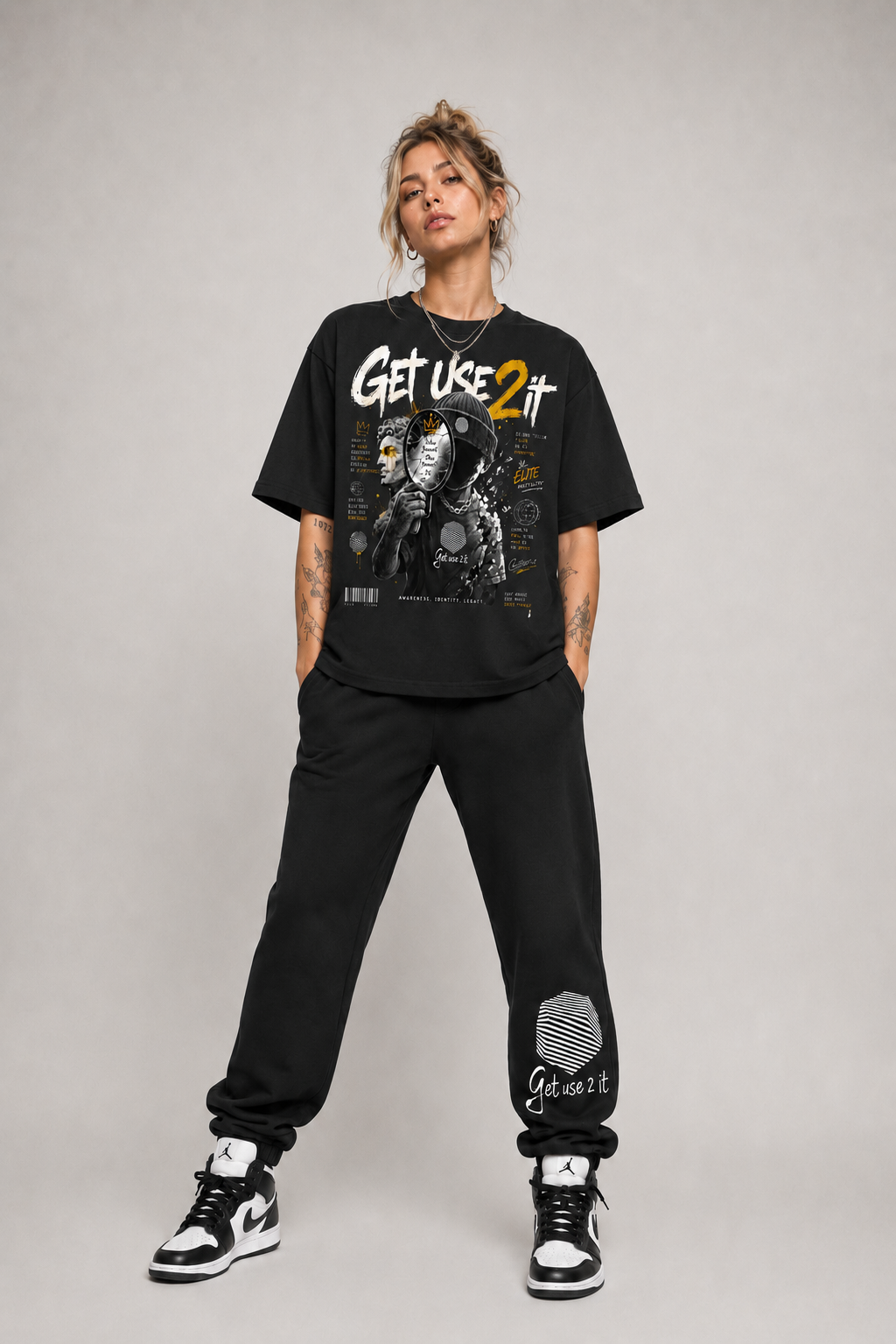 “Mirror Mask” Boxy Crop Graphic Tee