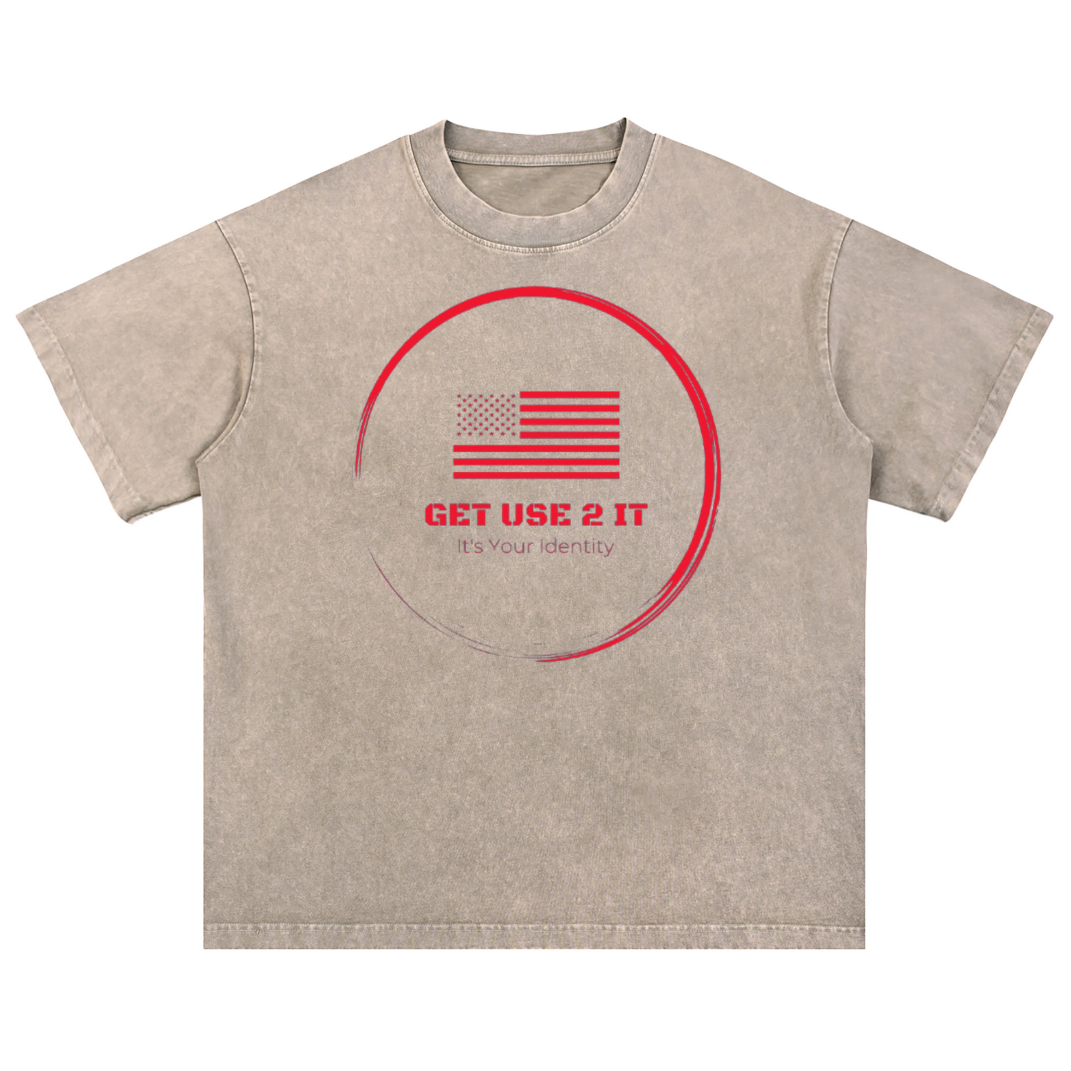 Get Use 2 It Snow Washed Oversize Identity T-shirt Beige