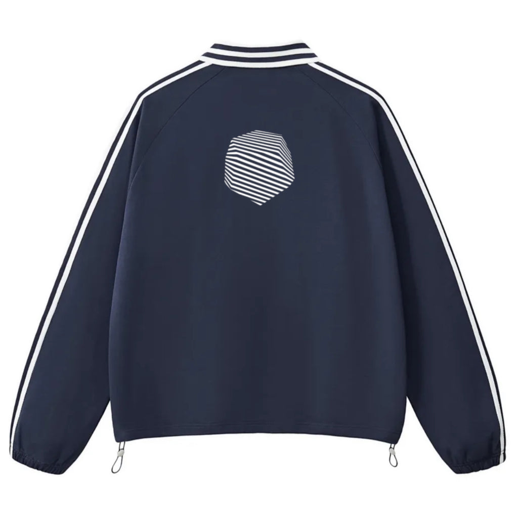 Get Use 2 It Striped Collar Sweatshirt Navy