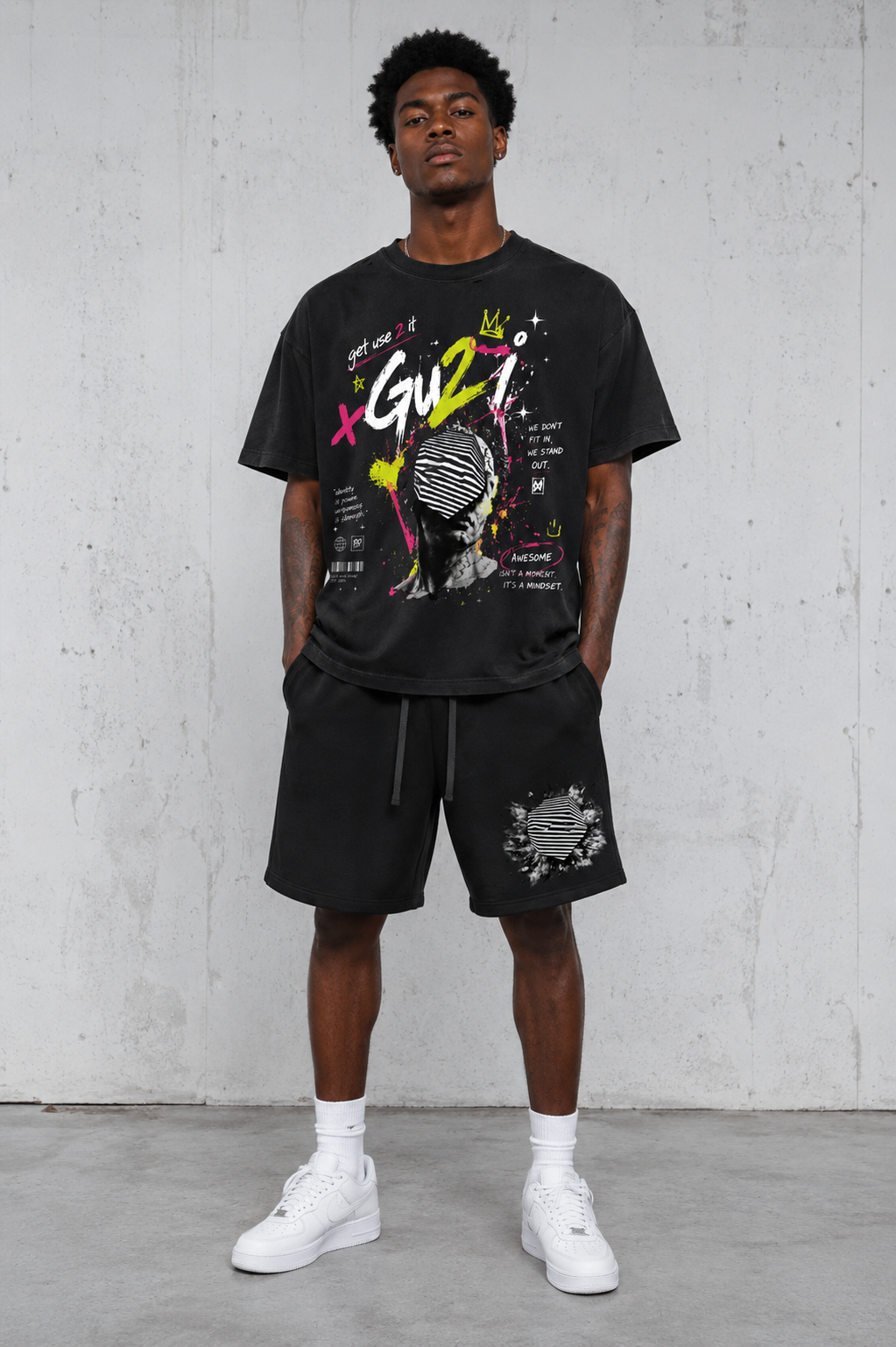 “Identity Crisis” Vintage Washed Distressed Boxy Graphic Tee