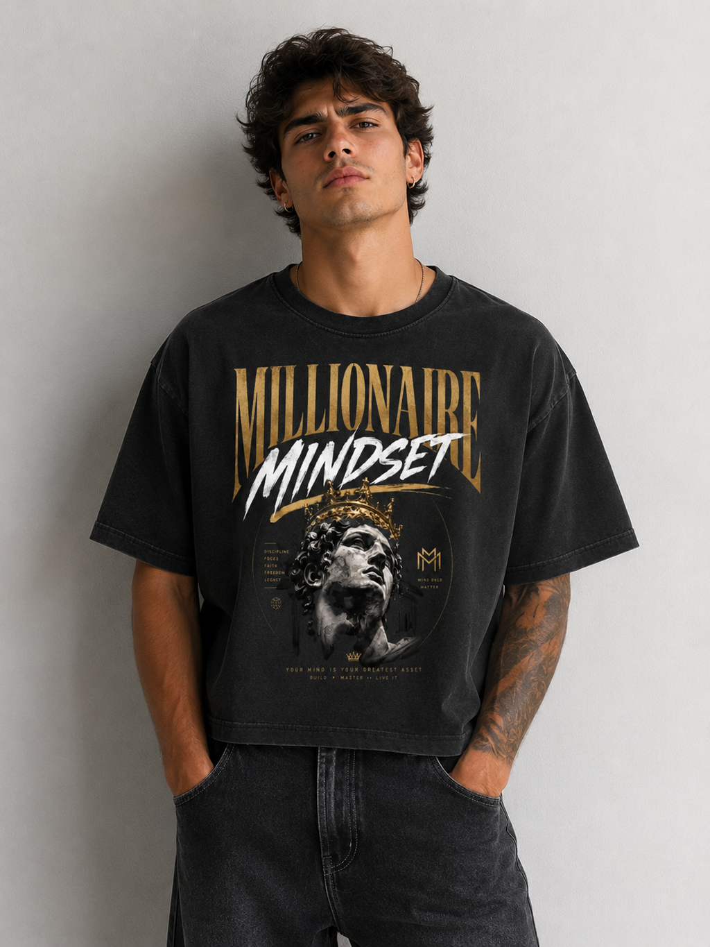 “Millionaire Mindset” Boxy Crop Tee
