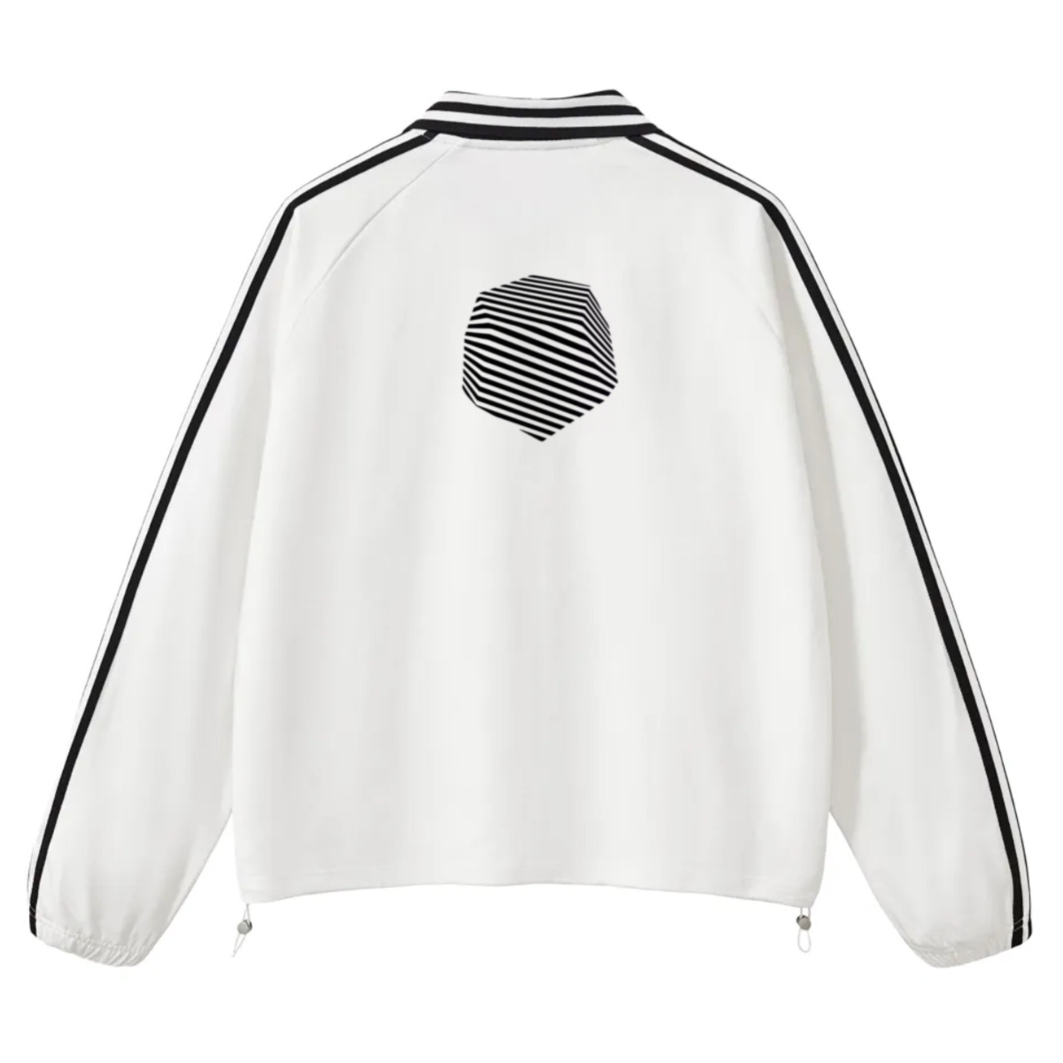 Get Use 2 It Striped Collar Sweatshirt White