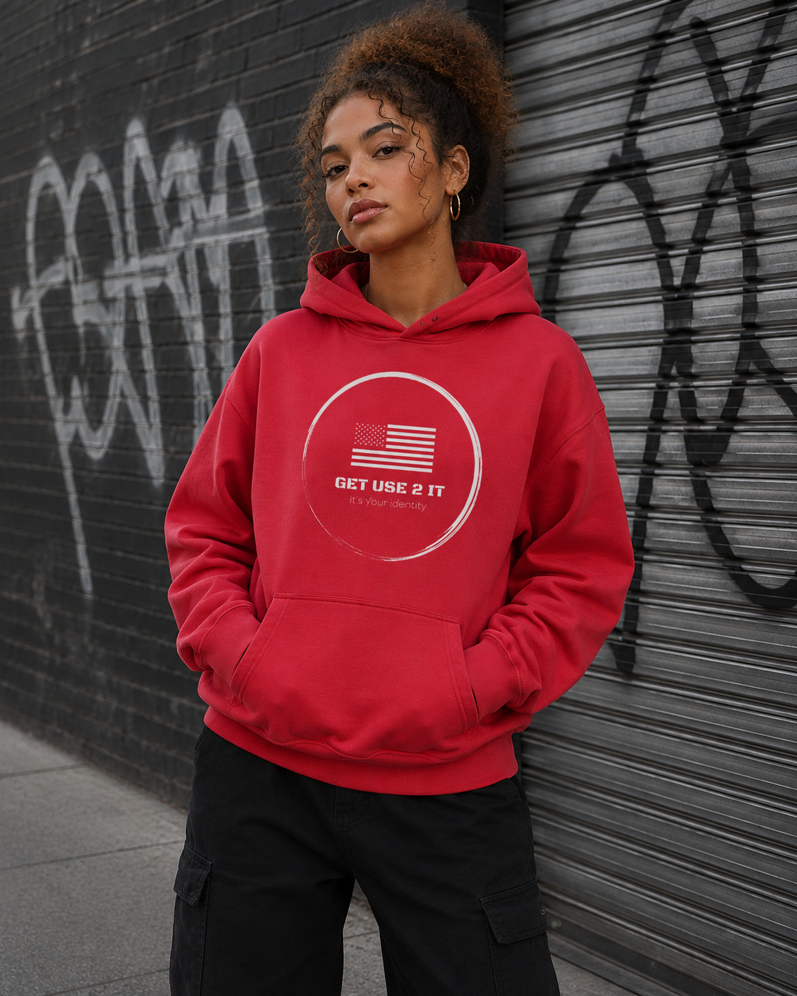 Get Use 2 It Oversize Vintage Identity Hoodie Red