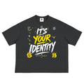 “Its Your Identity” Boxy Crop T Shirt (Black)