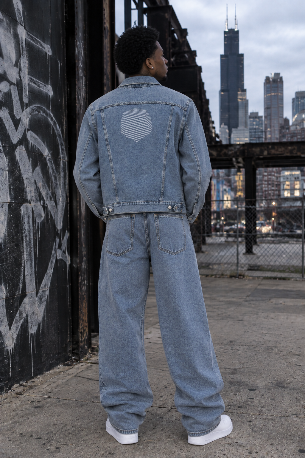 “Outer Armor” Blue Vintage Wash Denim Jacket