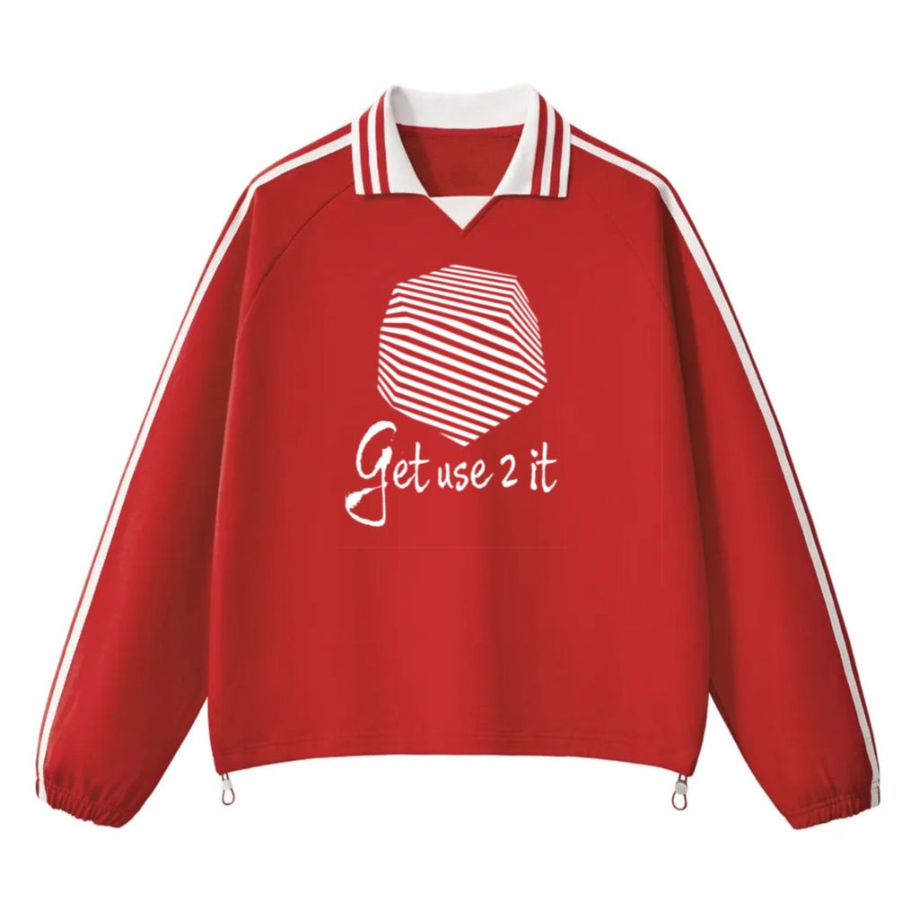 Get Use 2 It Striped Collar Sweatshirt Red