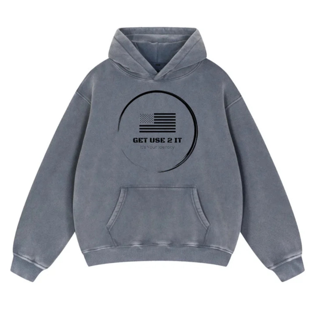 Get Use 2 It Oversize Vintage Identity Hoodie Grey