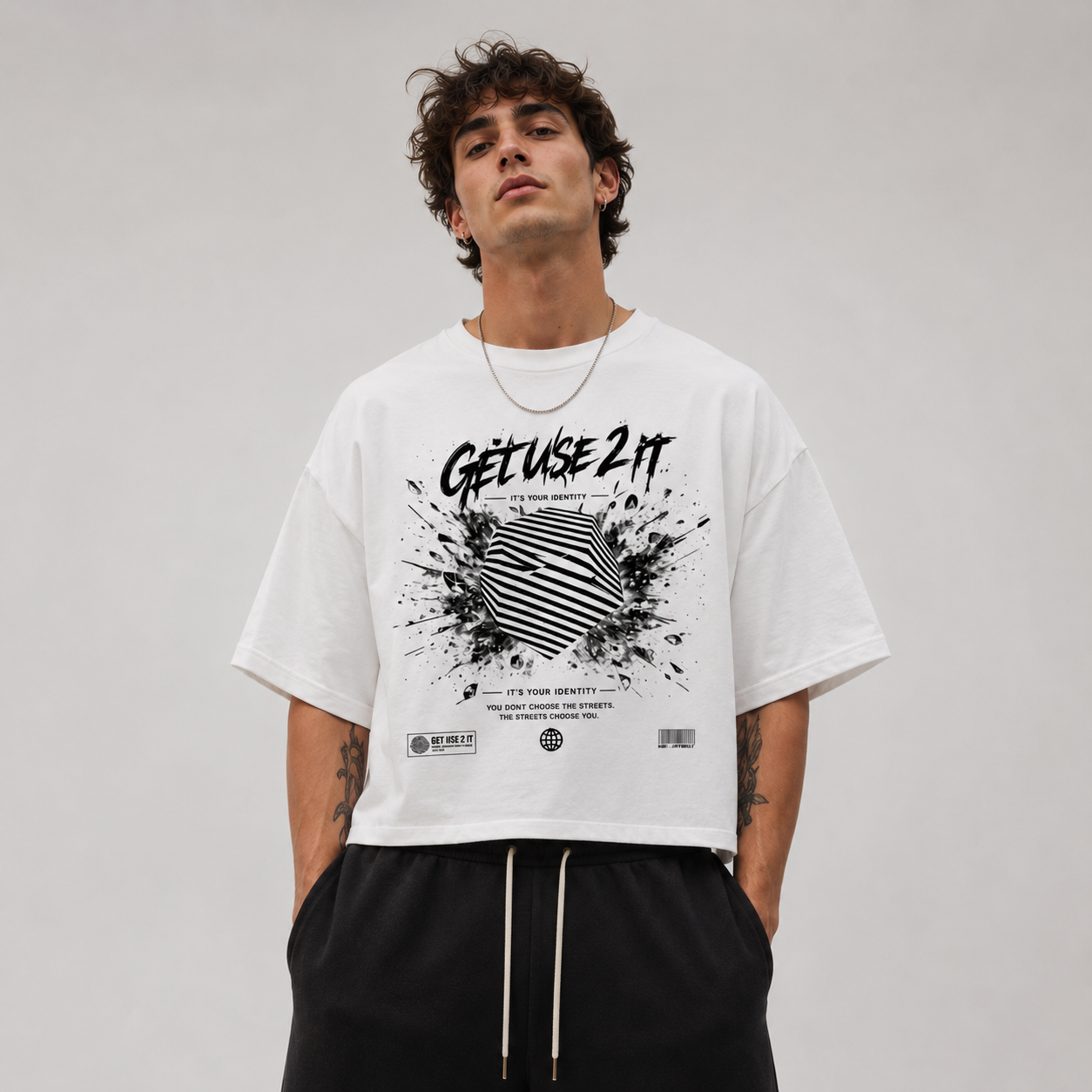 “Chosen Identity” Boxy Crop Graphic Tee