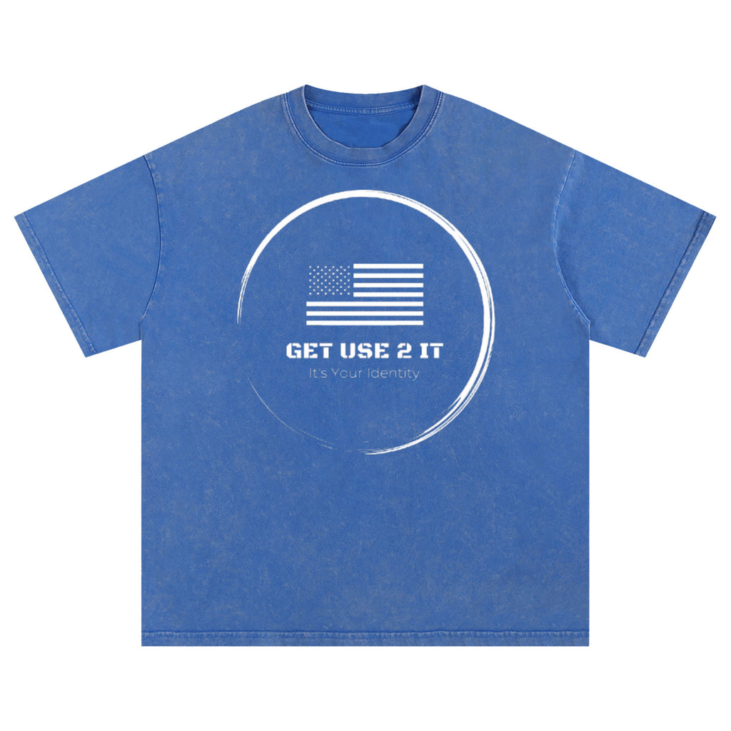 Get Use 2 It Snow Washed Oversized Identity T-shirt Blue