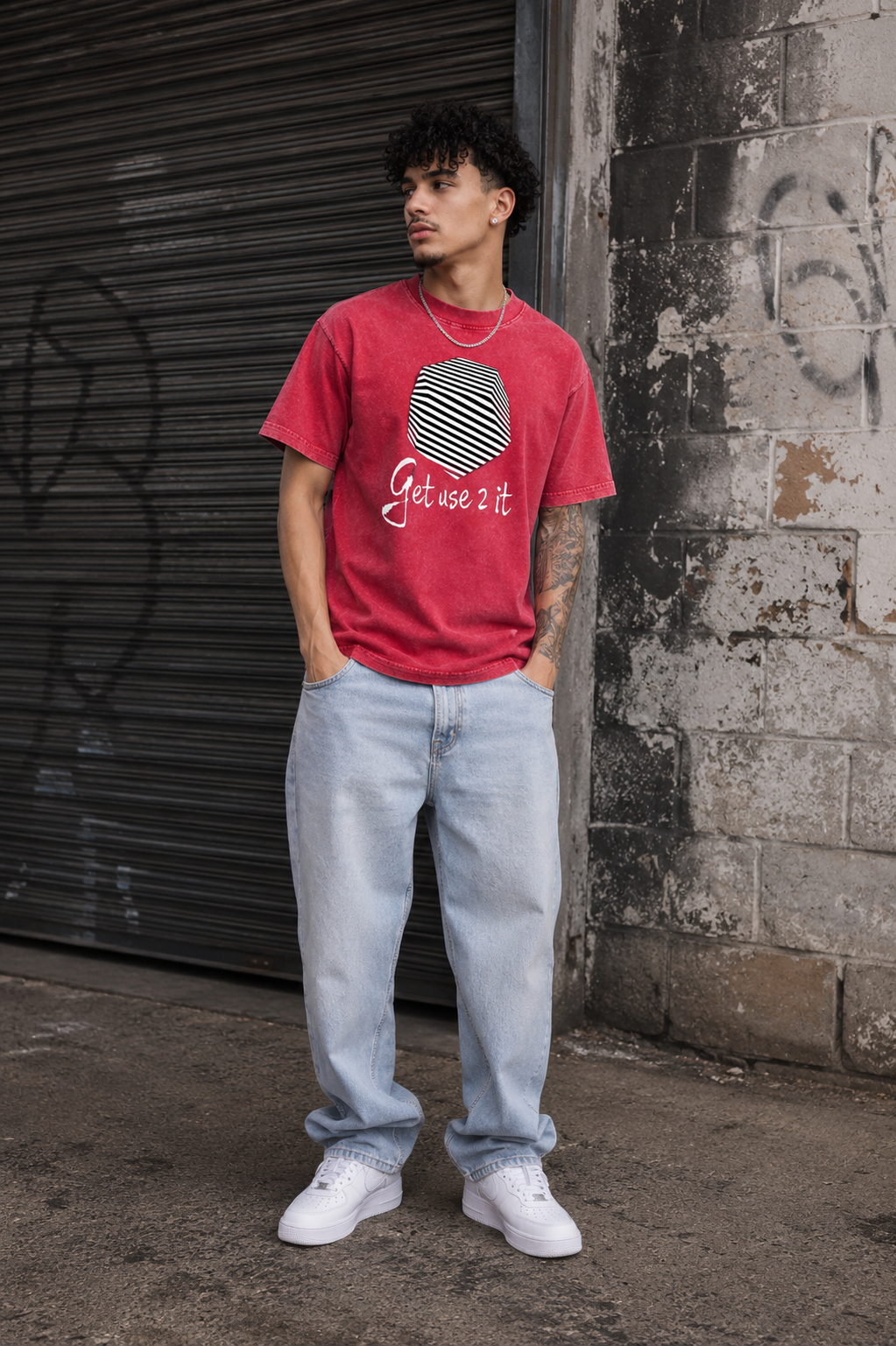 Get Use 2 It Snow Washed Oversized T-shirt Red