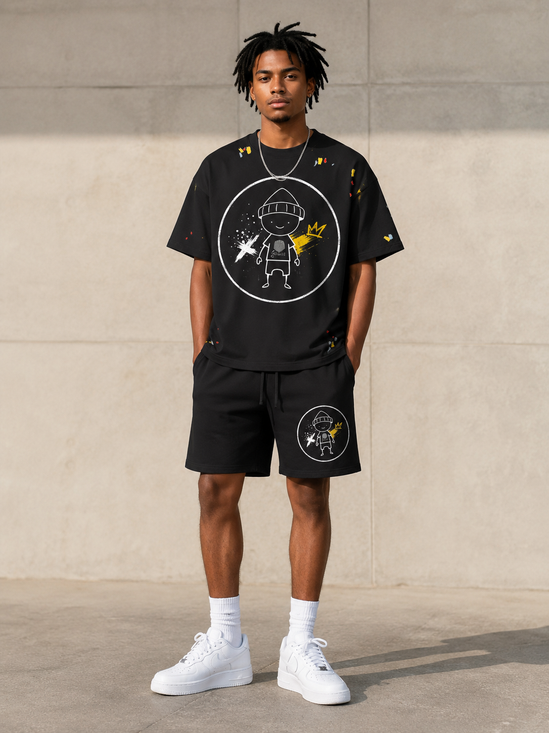 Kool Kid Outlined Heavyweight Fleece Shorts