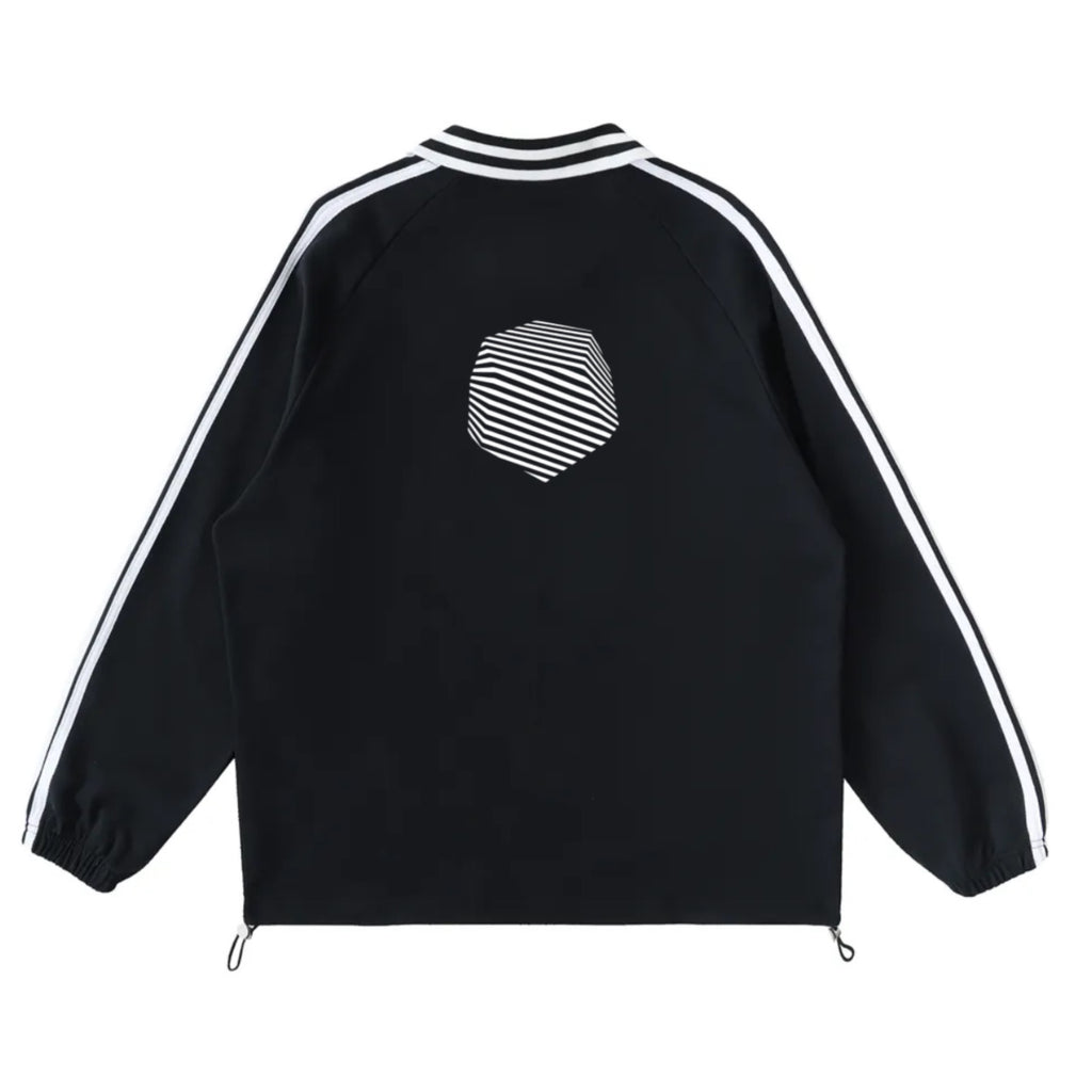 Get Use 2 It Striped Collar Sweatshirt Black