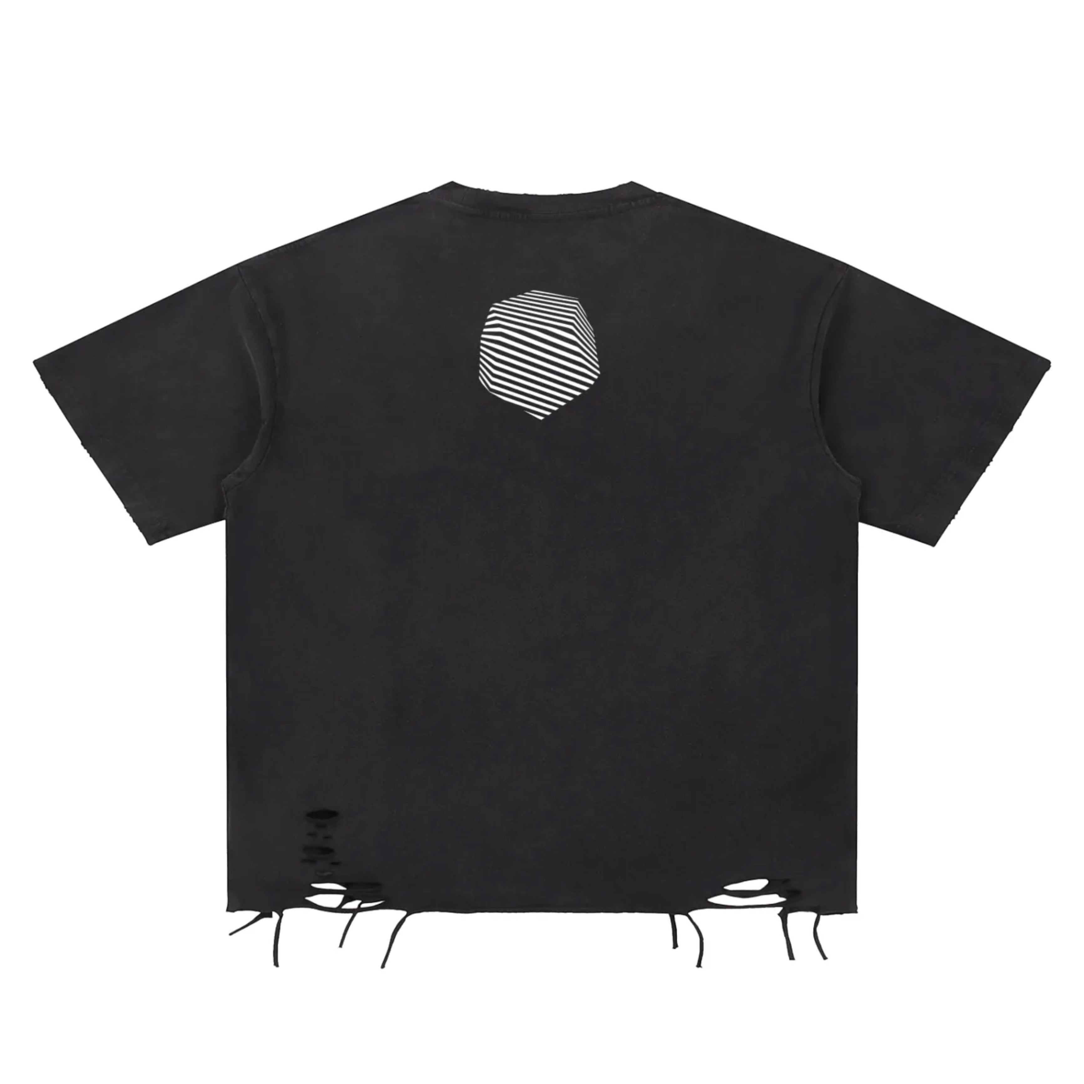 “Highly Productive” Snow Washed Raw Hem T-Shirt