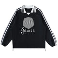 Get Use 2 It Striped Collar Sweatshirt Black