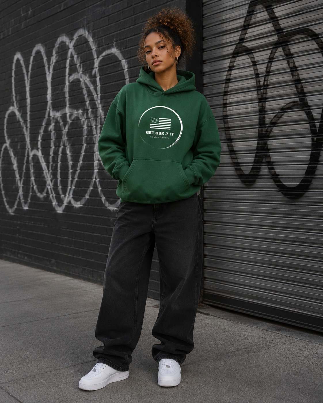 Get Use 2 It Oversize Vintage Identity Hoodie Green