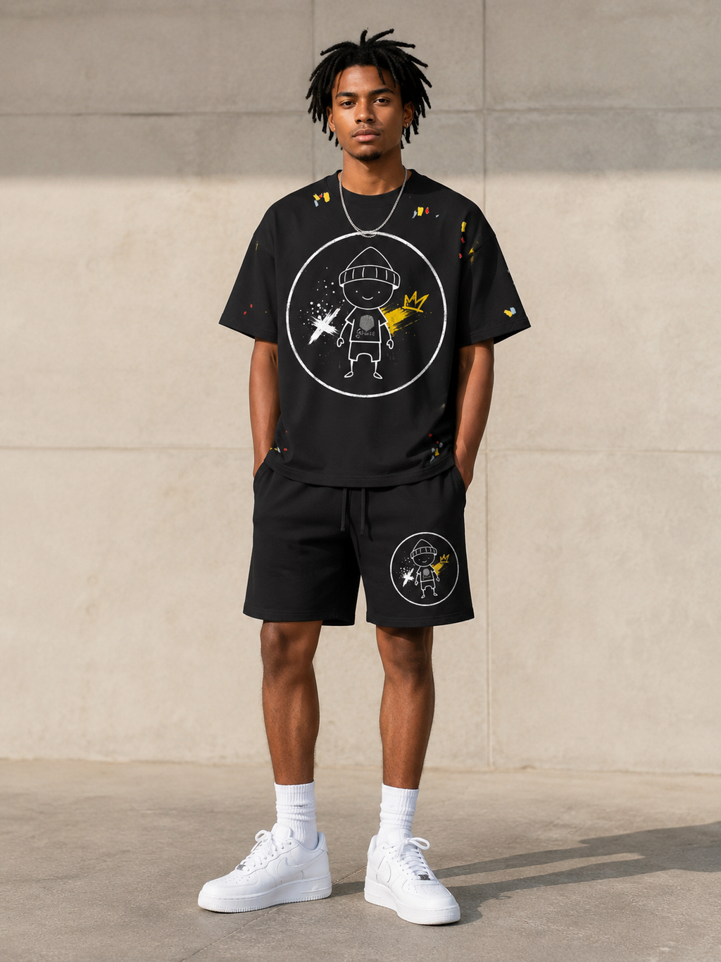 Kool Kid Outlined Painter Splatter Tee