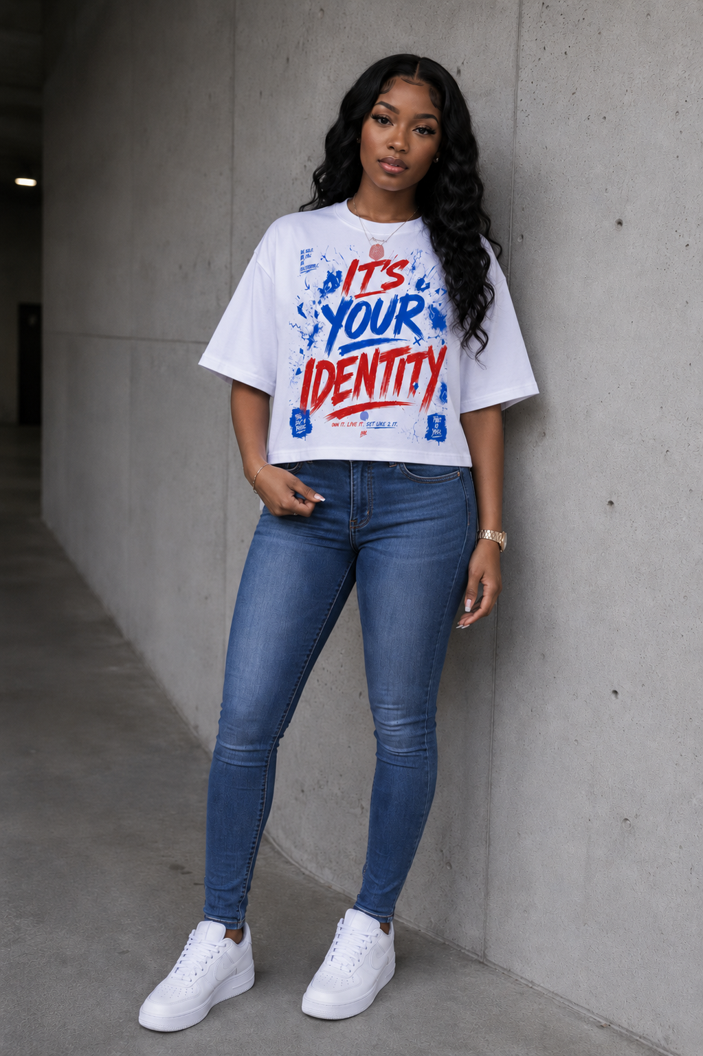 “Its Your Identity” Boxy Crop T Shirt