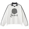 Get Use 2 It Striped Collar Sweatshirt White
