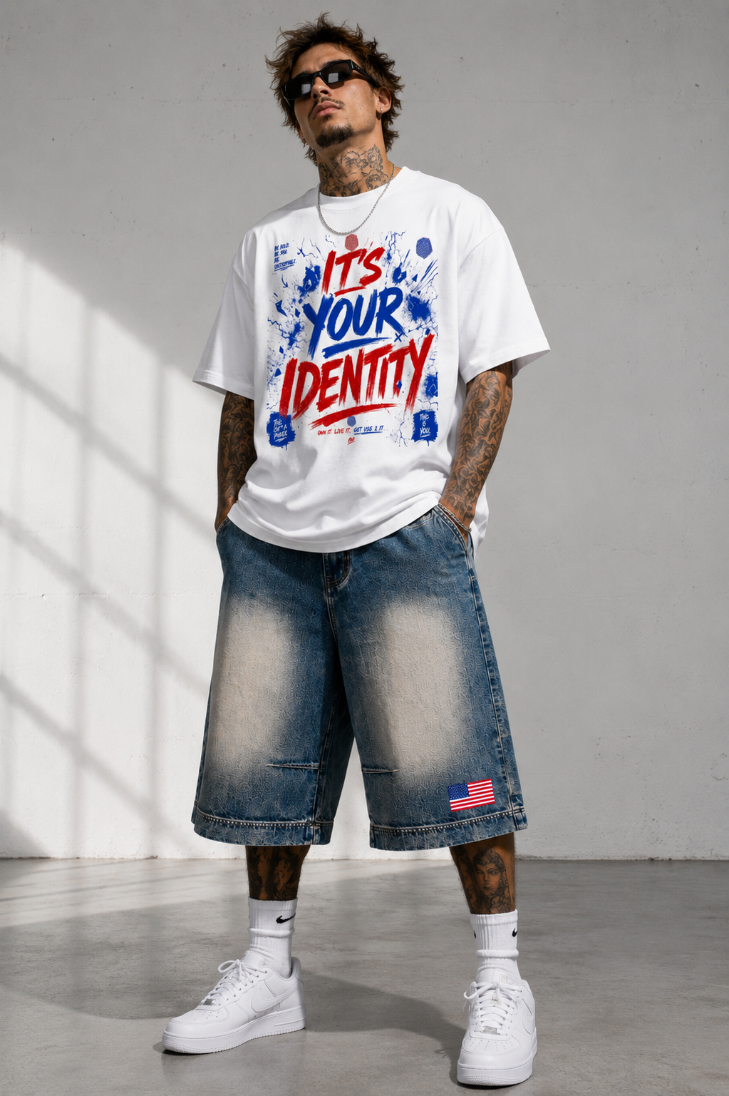 American Classic Vintage Wash Baggy Denim Shorts