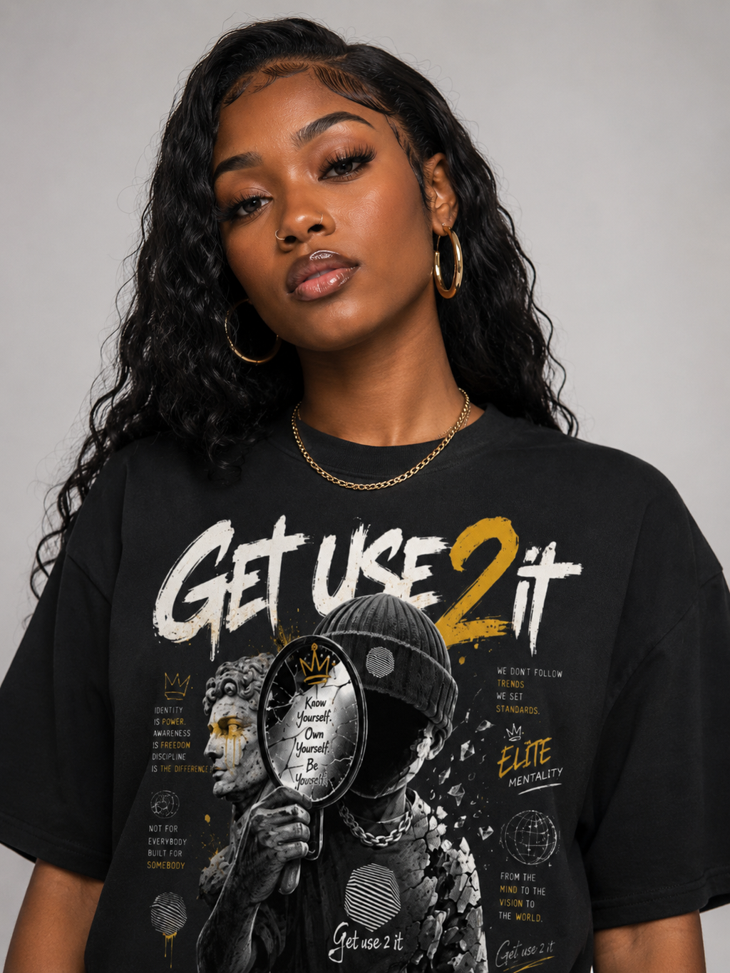 “Mirror Mask” Boxy Crop Graphic Tee