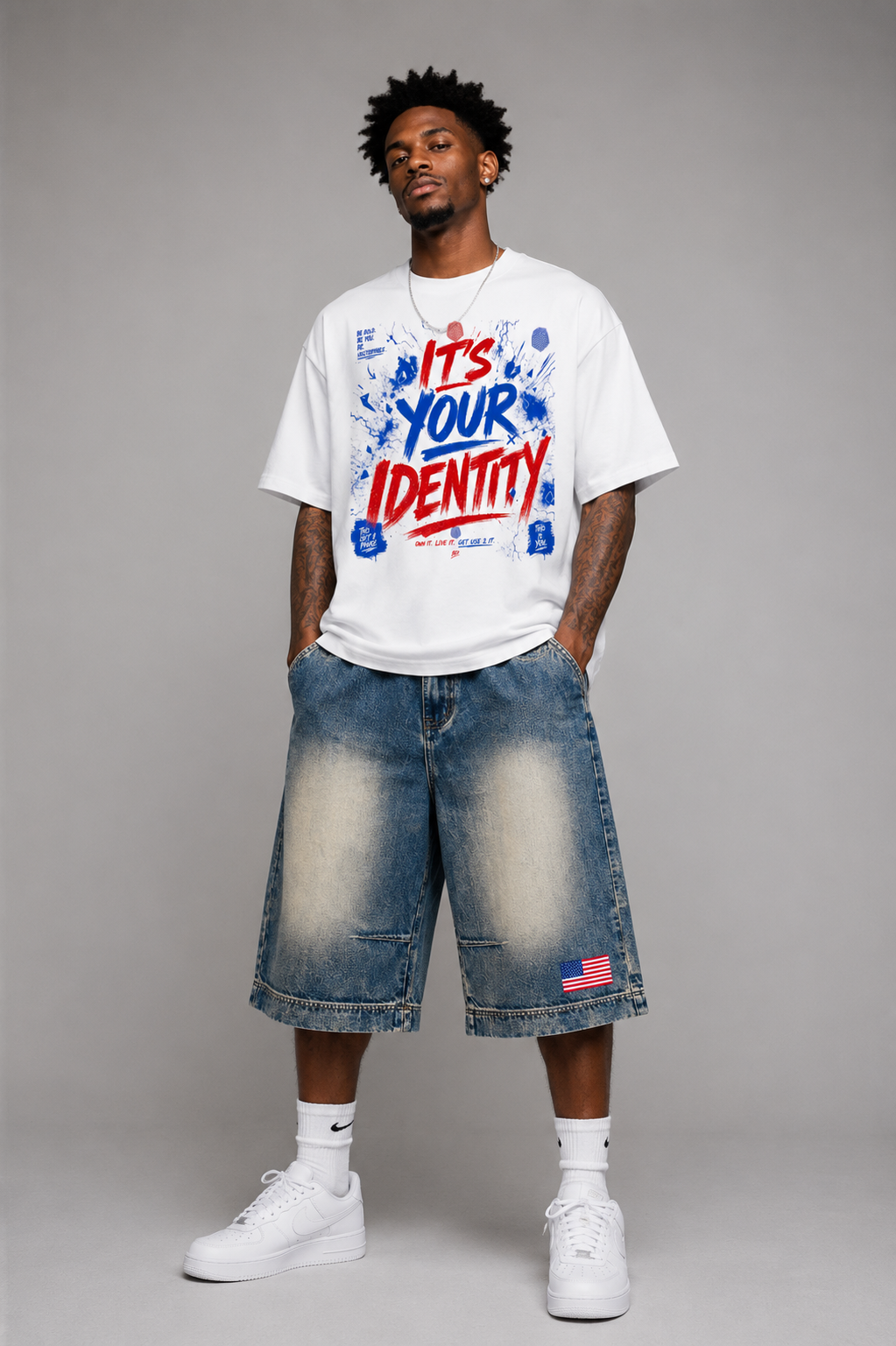 American Classic Vintage Wash Baggy Denim Shorts