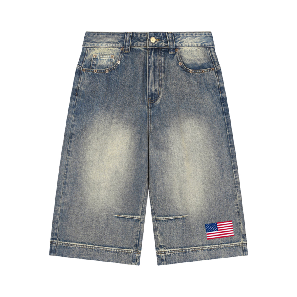 American Classic Vintage Wash Baggy Denim Shorts