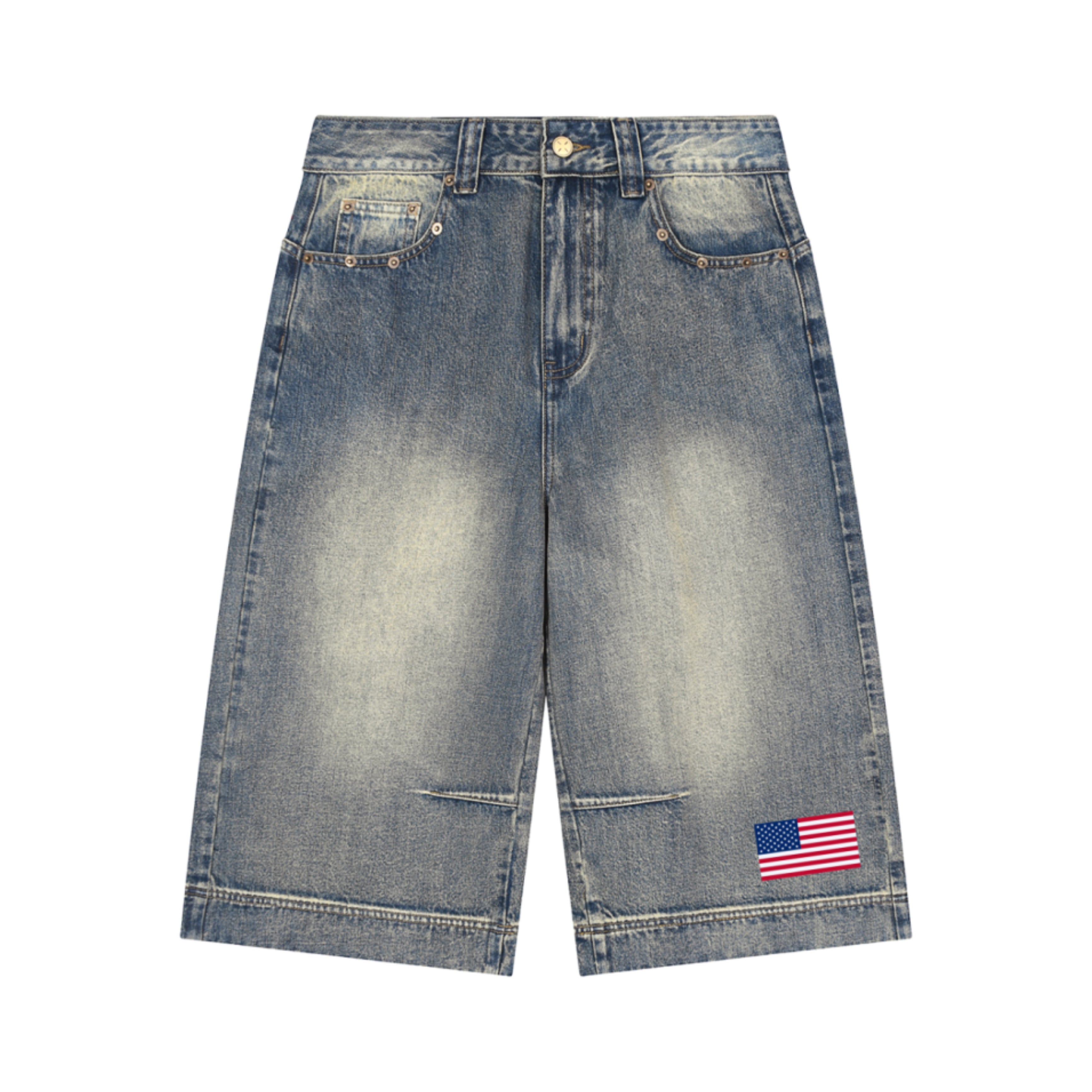American Classic Vintage Wash Baggy Denim Shorts