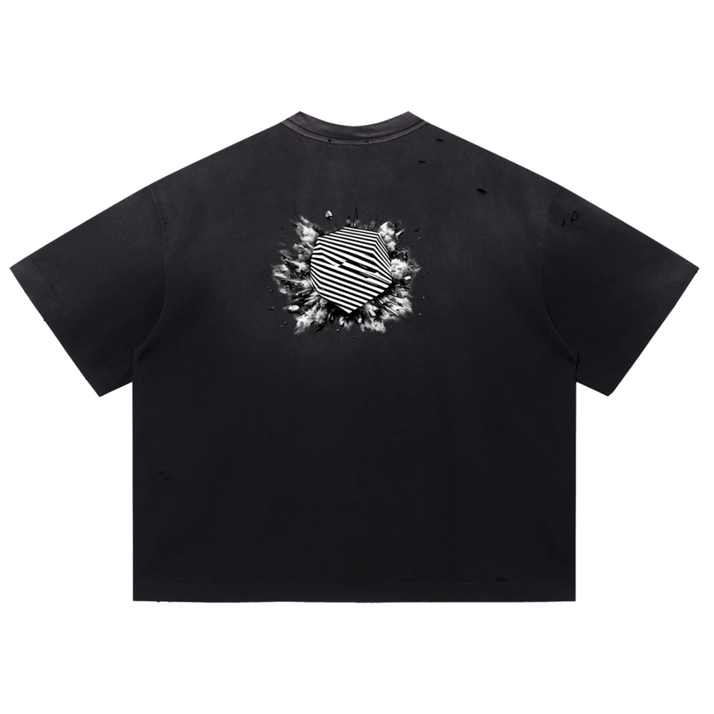 “Identity Crisis” Vintage Washed Distressed Boxy Graphic Tee