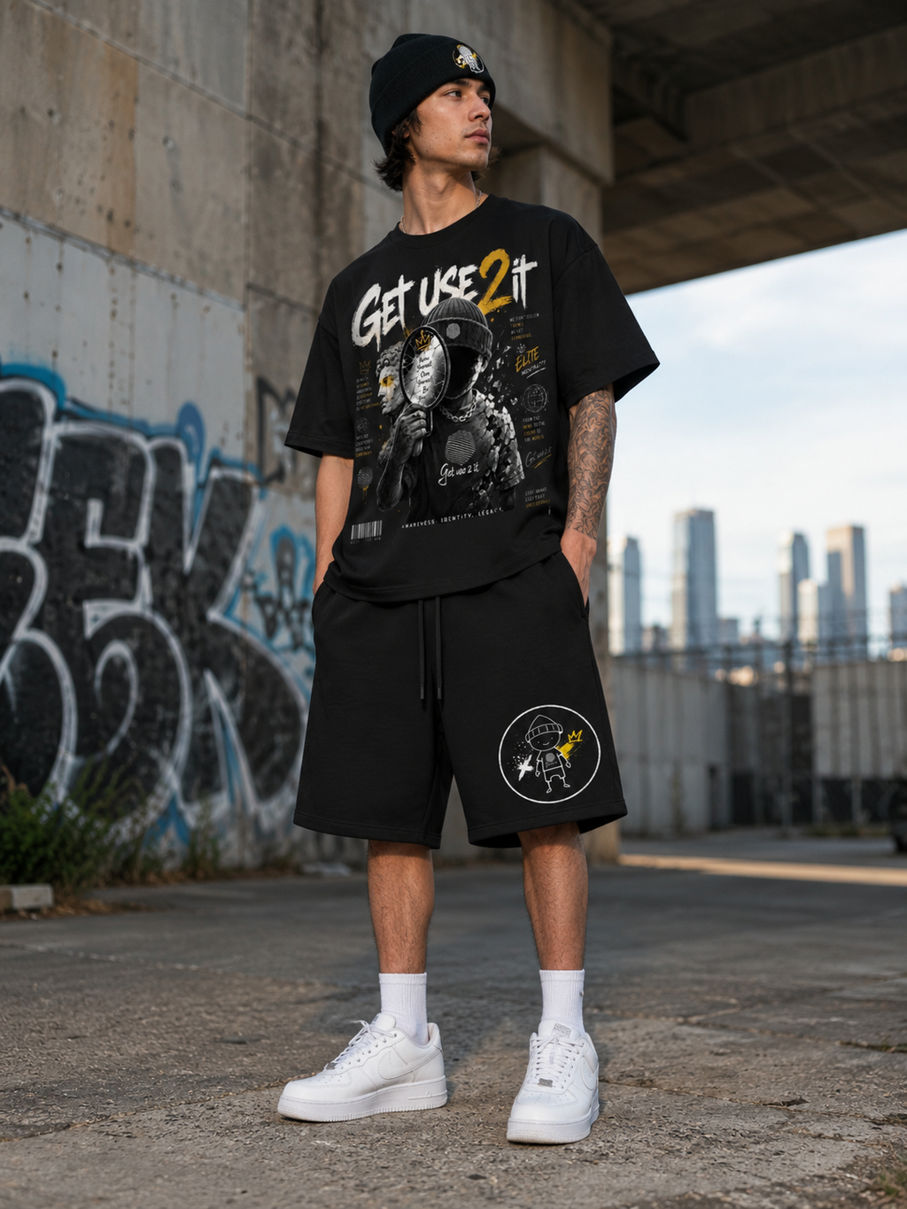 “Mirror Mask” Boxy Crop Graphic Tee