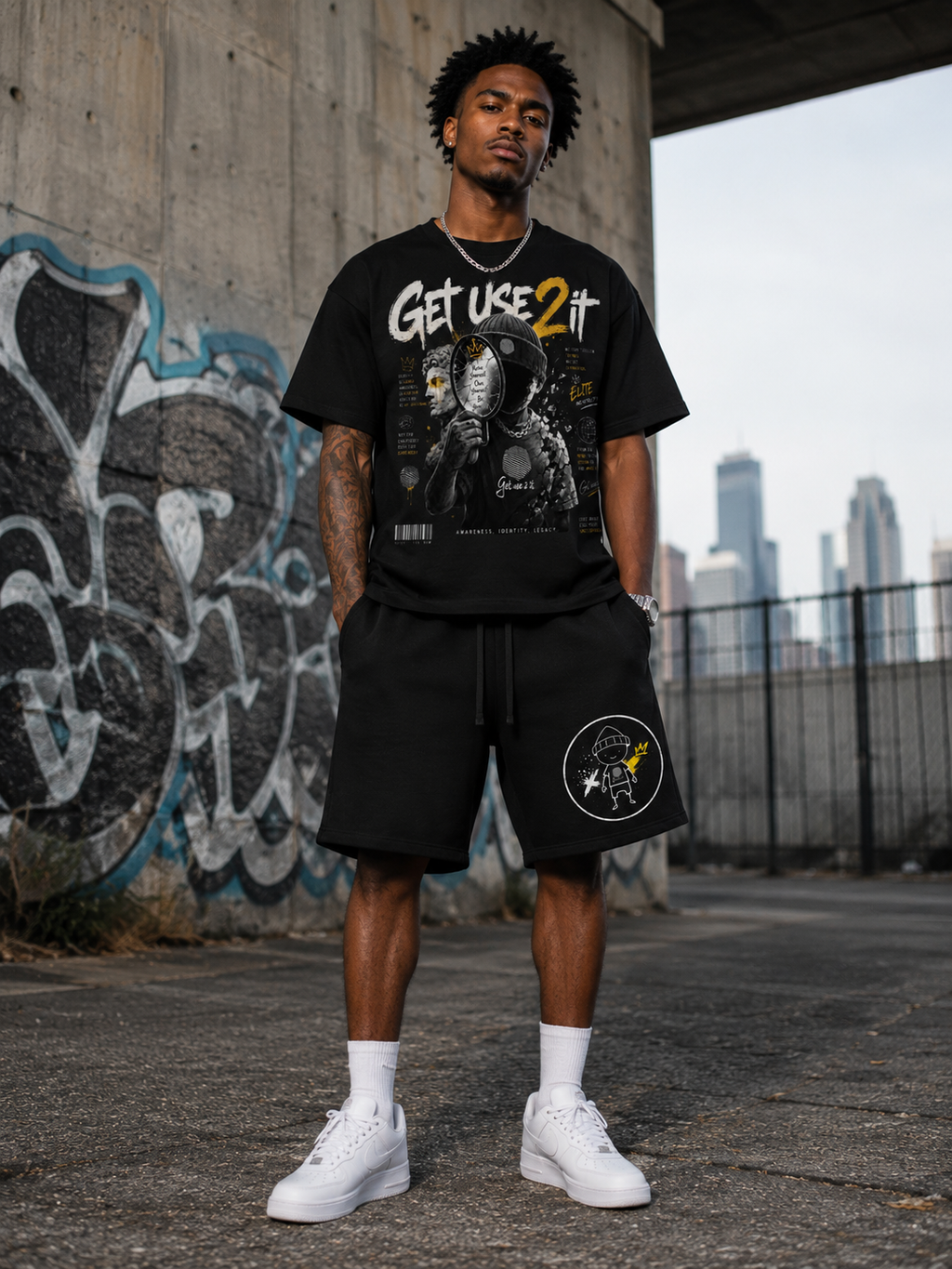 Kool Kid Outlined Heavyweight Fleece Shorts