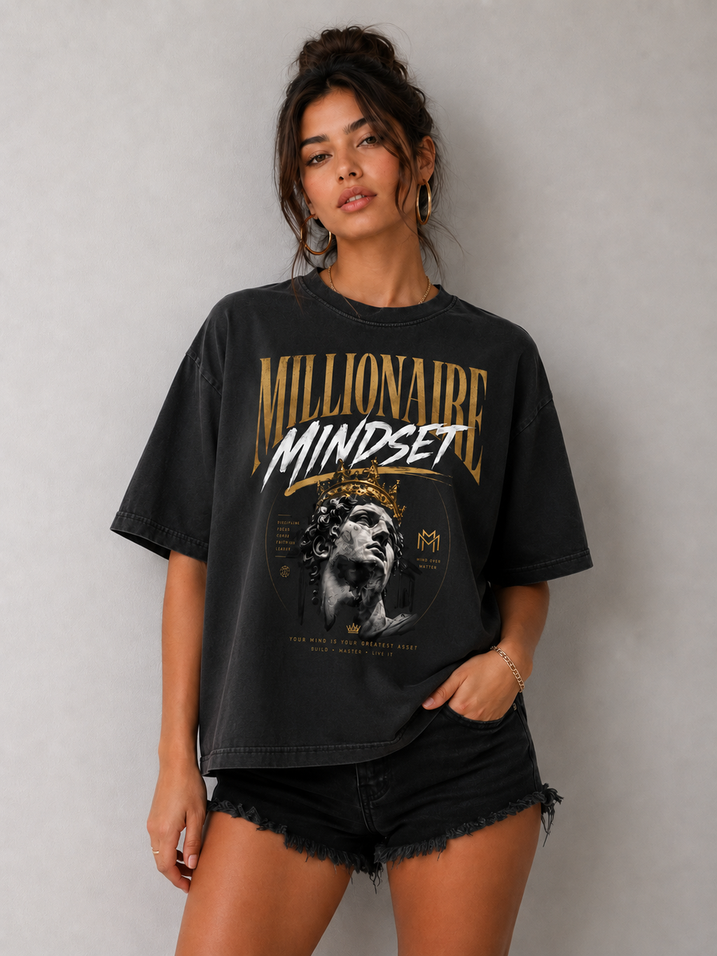 “Millionaire Mindset” Boxy Crop Tee