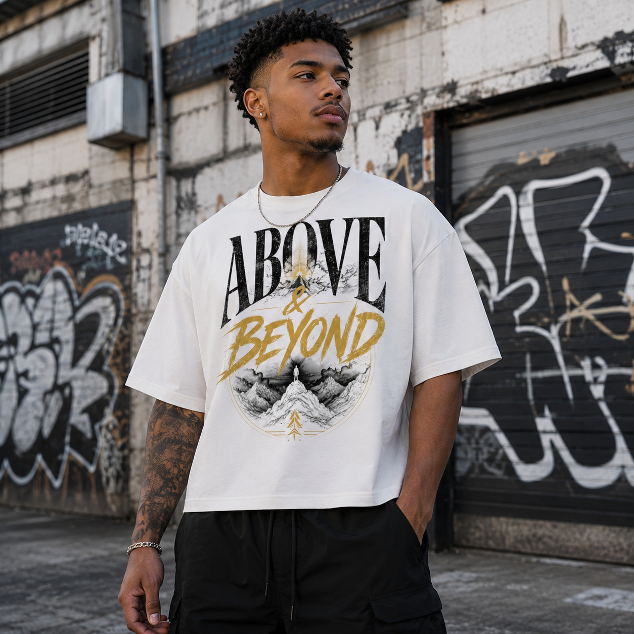“Above & Beyond” Boxy Crop Tee