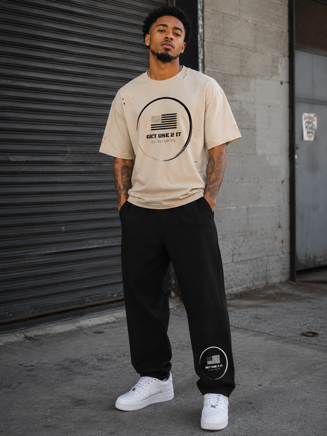'Identity" Straight-Leg Sweatpants