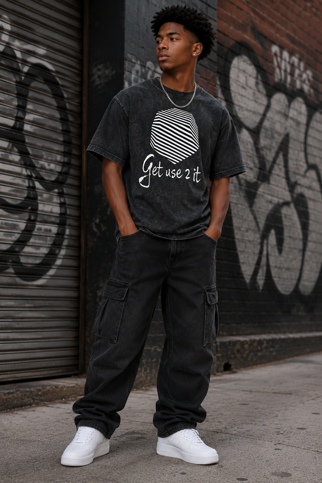 Get Use 2 It Snow Washed Oversized T-shirt Black
