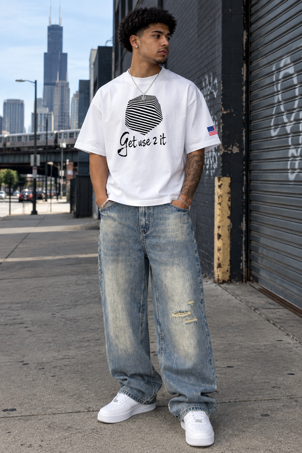 “Proactive” Vintage Wash Distressed Denim Jeans