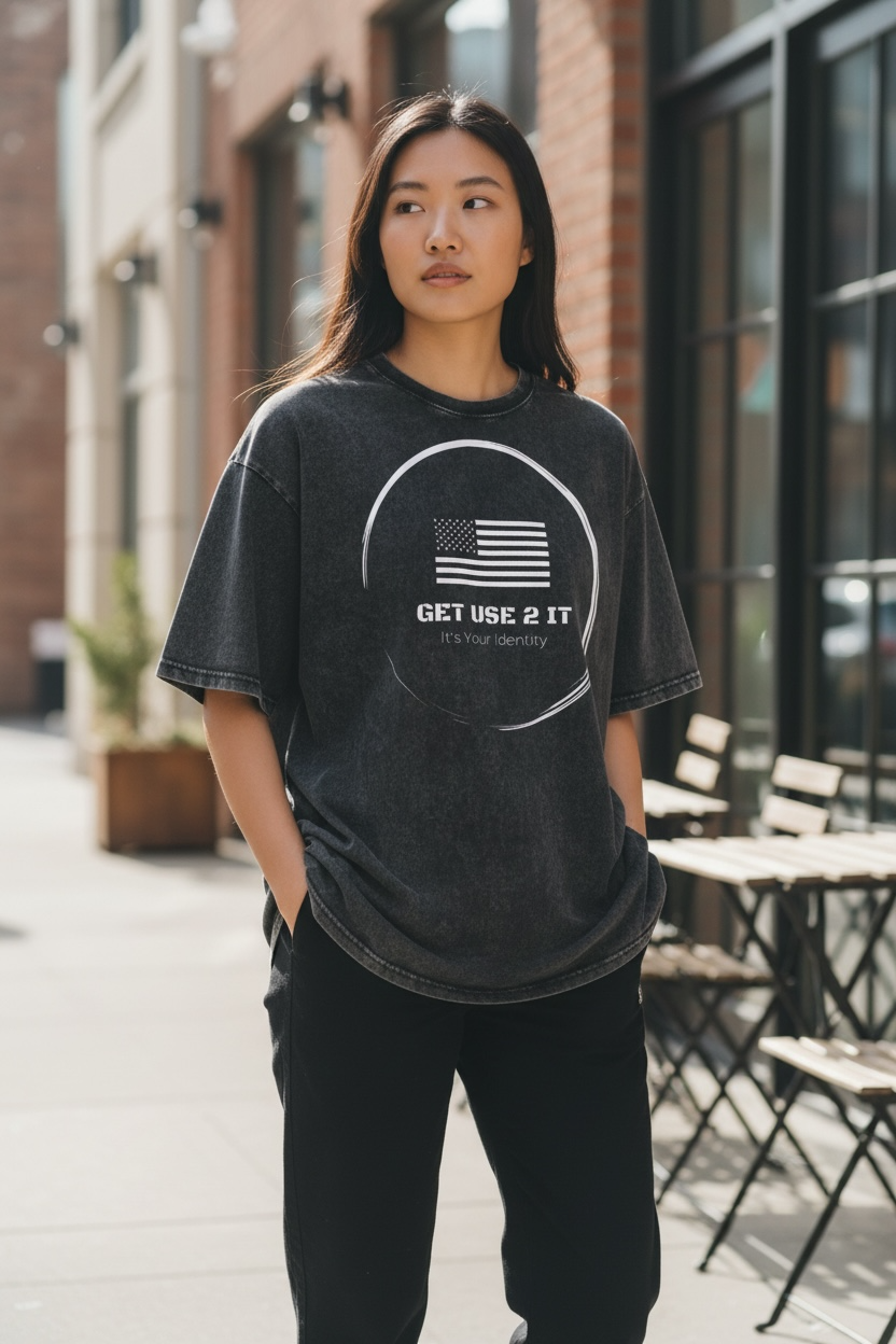 Get Use 2 It Snow Washed Oversized Identity T-shirt Black