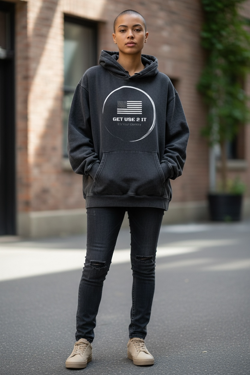 Get Use 2 It Oversize Vintage Identity Hoodie Black