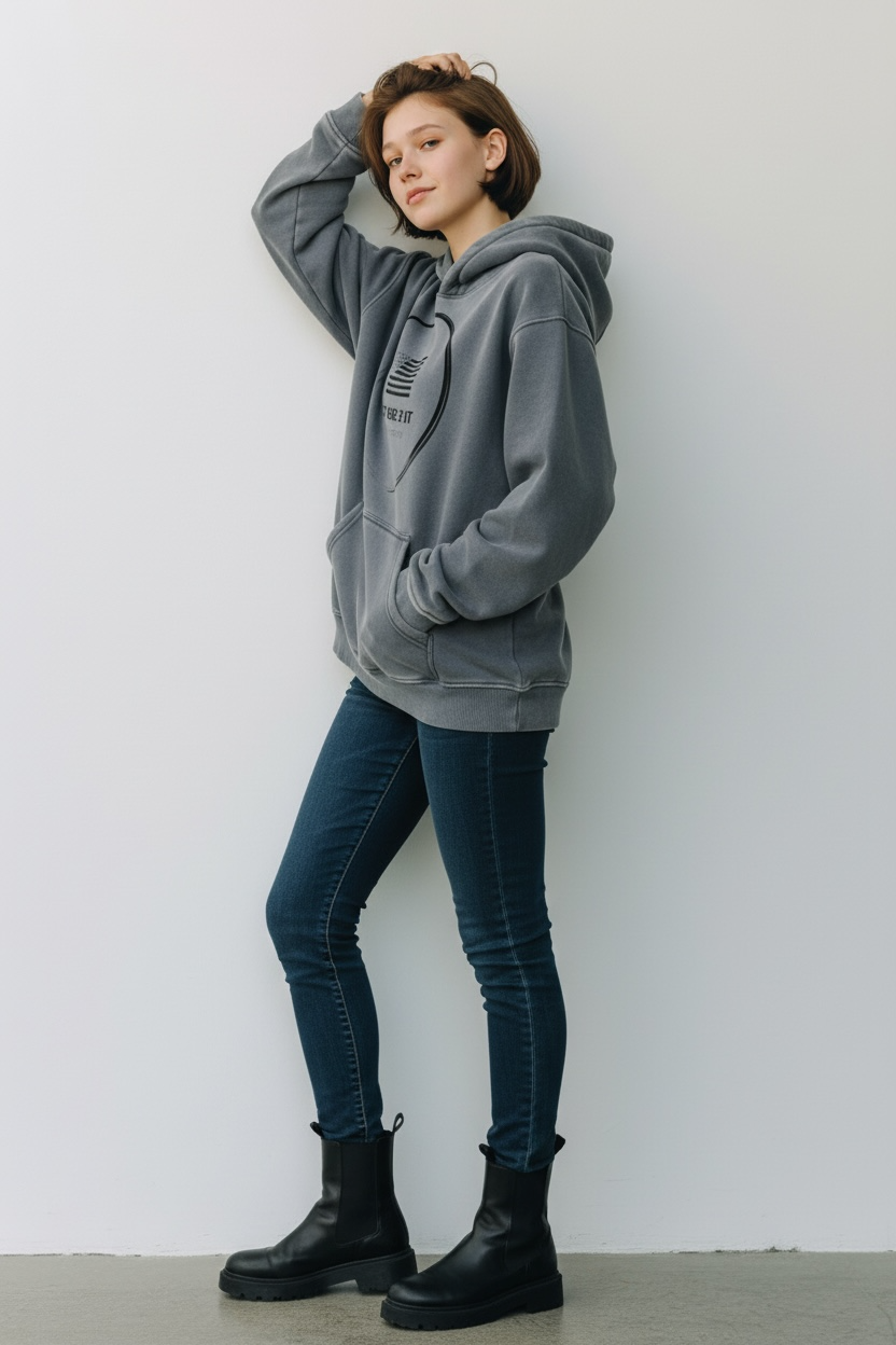 Get Use 2 It Oversize Vintage Identity Hoodie Grey