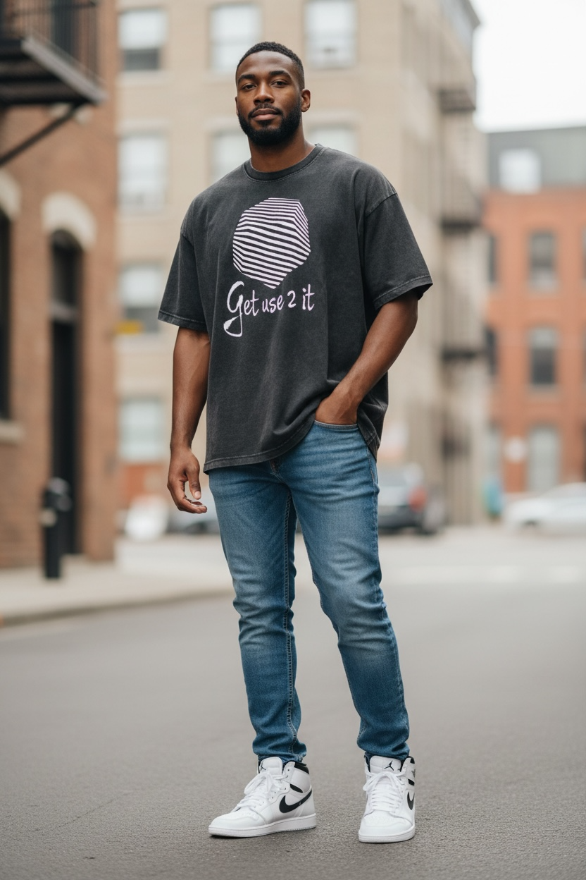Get Use 2 It Snow Washed Oversized T-shirt Black