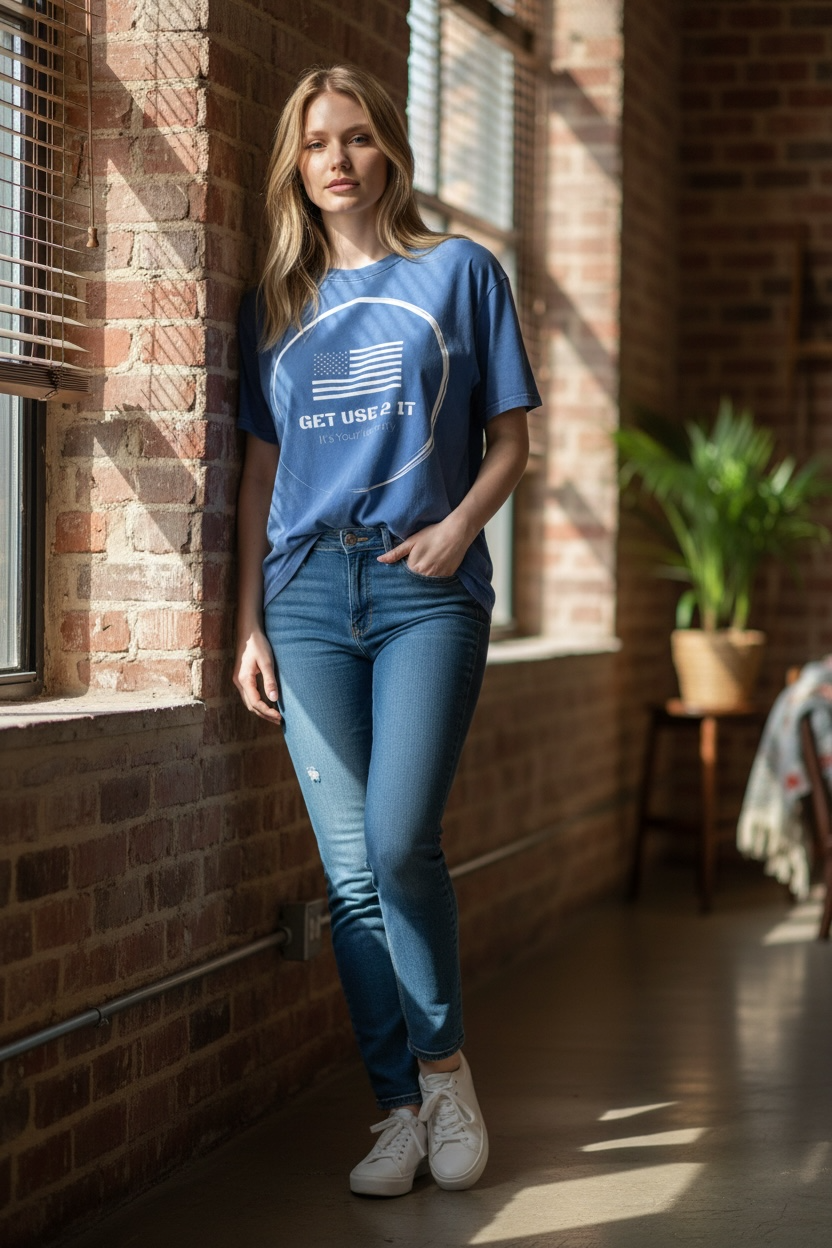 Get Use 2 It Snow Washed Oversized Identity T-shirt Blue
