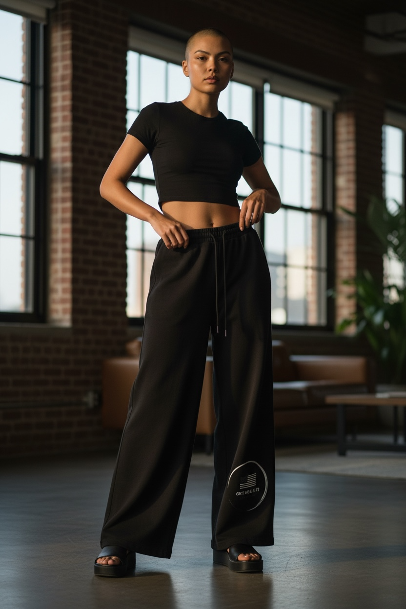 'Identity" Straight-Leg Sweatpants