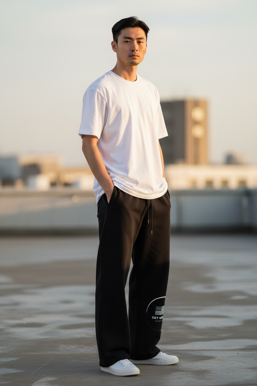 'Identity" Straight-Leg Sweatpants